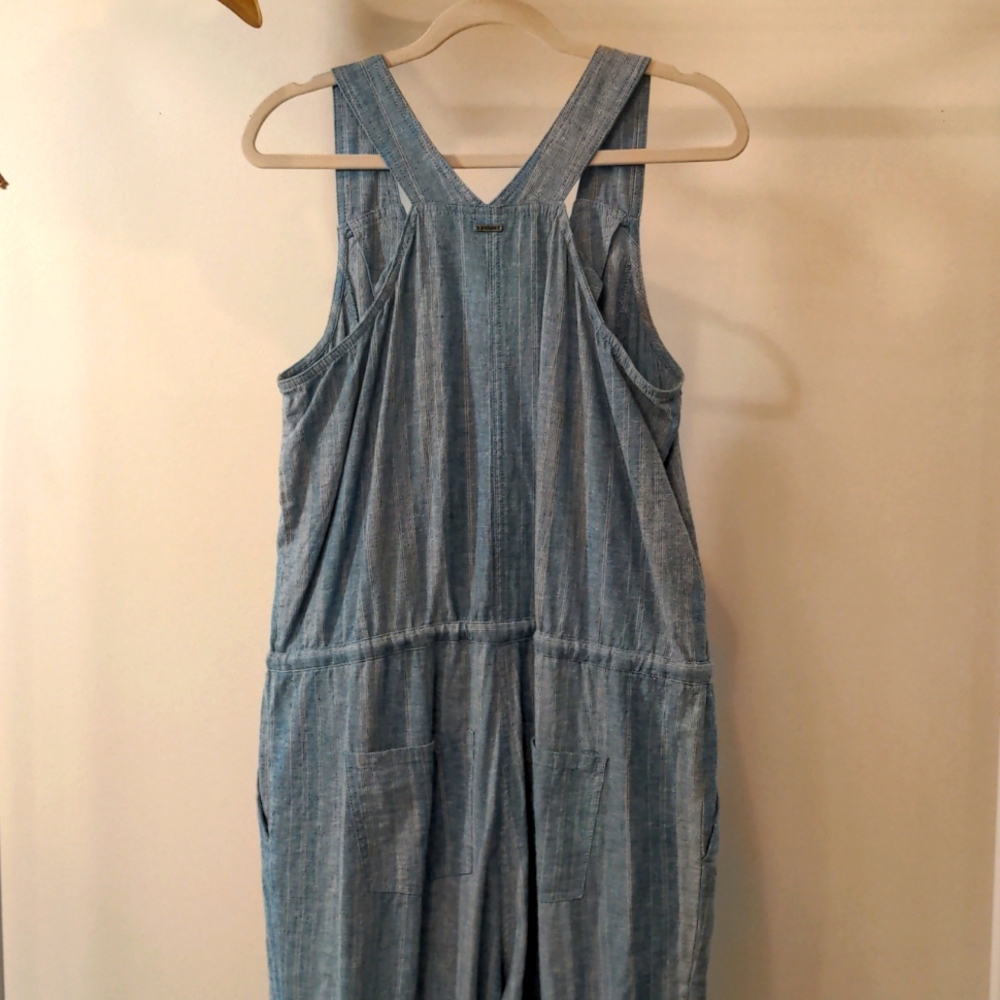 Prana Wayfarer's Romper Blue Stripe, sz Lg - Picture 6 of 10